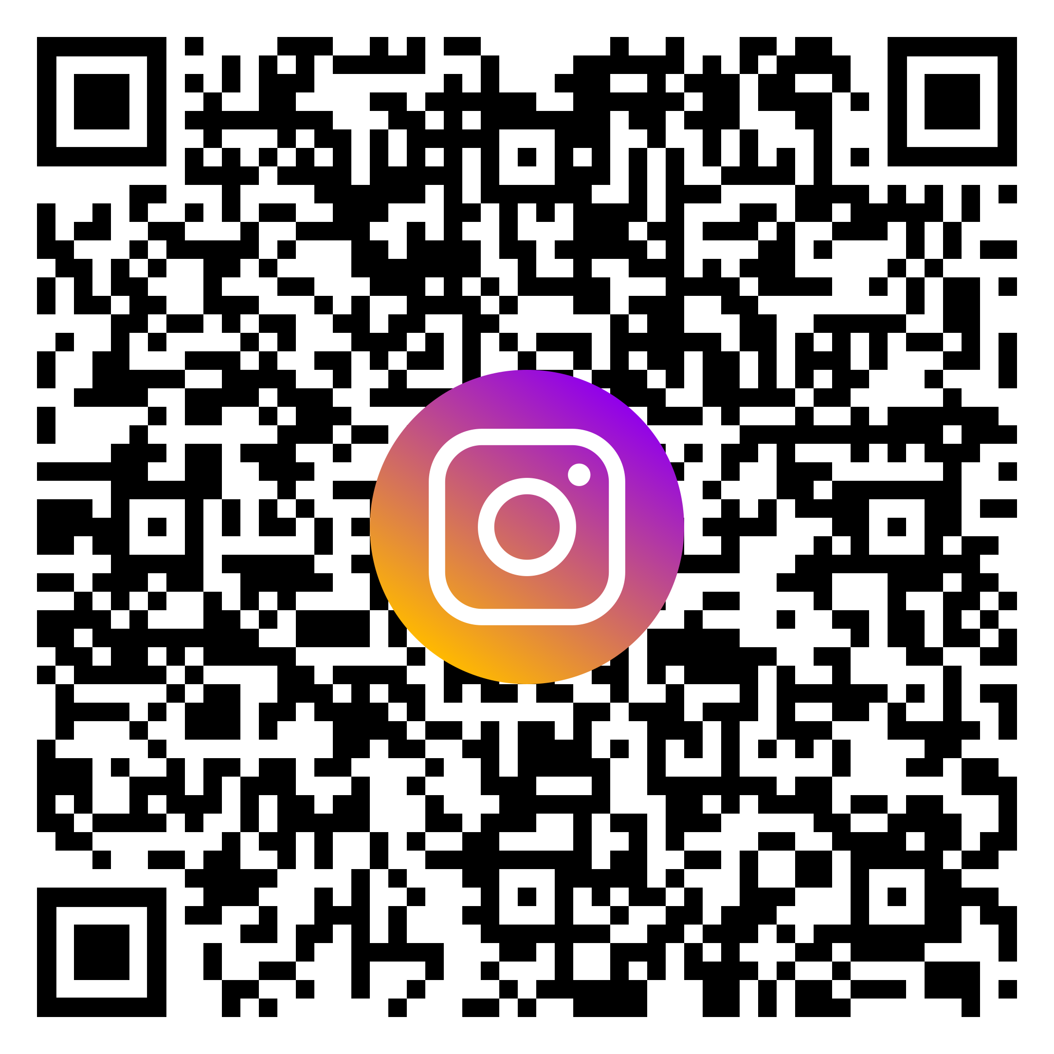 QR code to follow on Instagram